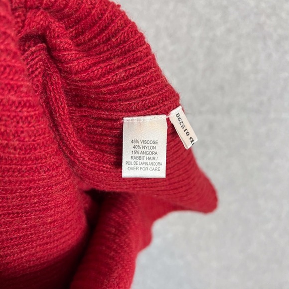 VTG Abercrombie & Fitch Size Medium Red Y2K V Neck Cable Knit Sweater - Picture 9 of 9